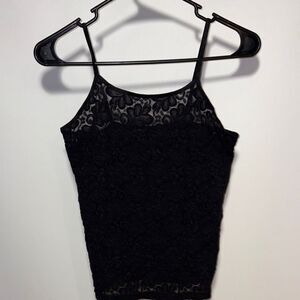 Elegant Black Lace Cami Top